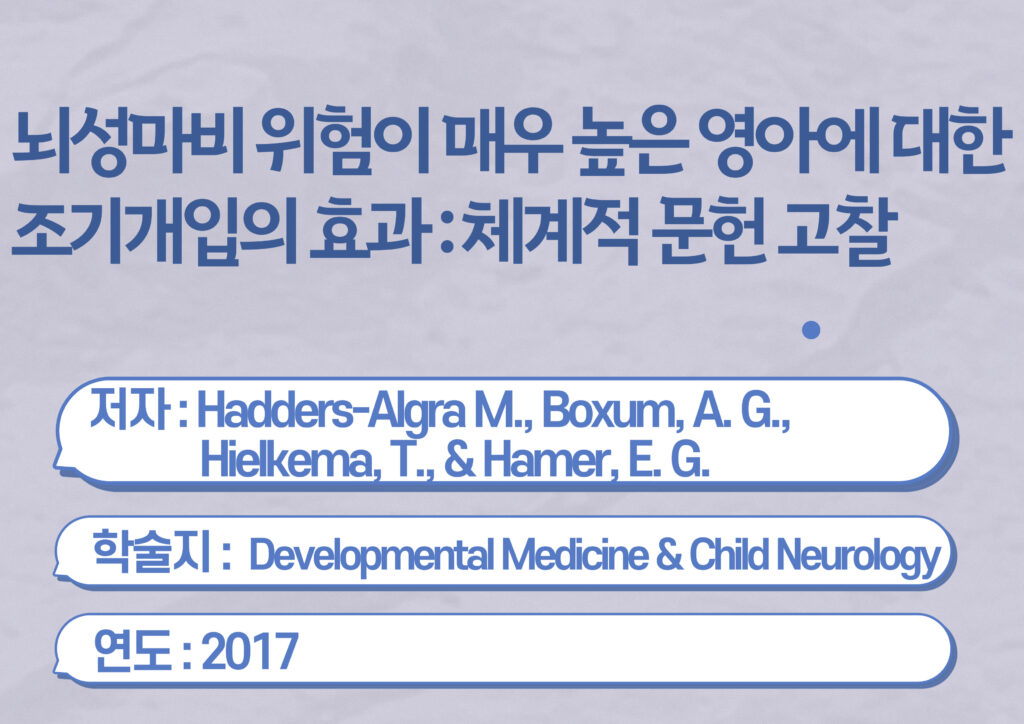 Effect of Early Intervention in Infants at Very High Risk of Cerebral Palsy: a Systematic Review