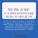 작은 변화, 큰 파장: 모-아 애착과 정신생리적 조절을 형성하는 미시 메커니즘 규명